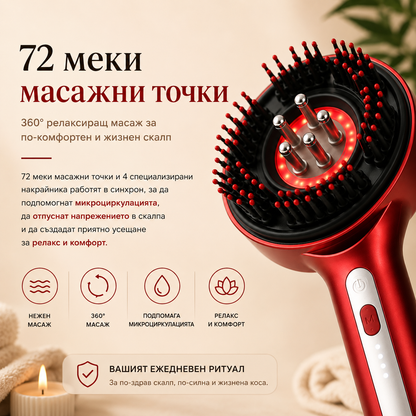 Масажор за скалп с червена светлина