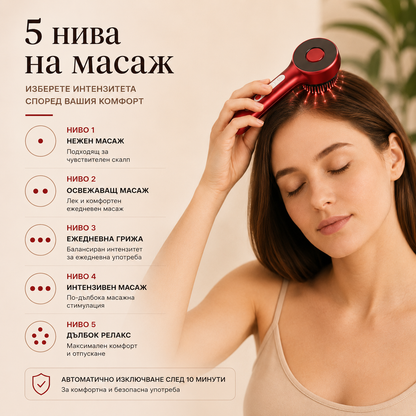 Масажор за скалп с червена светлина